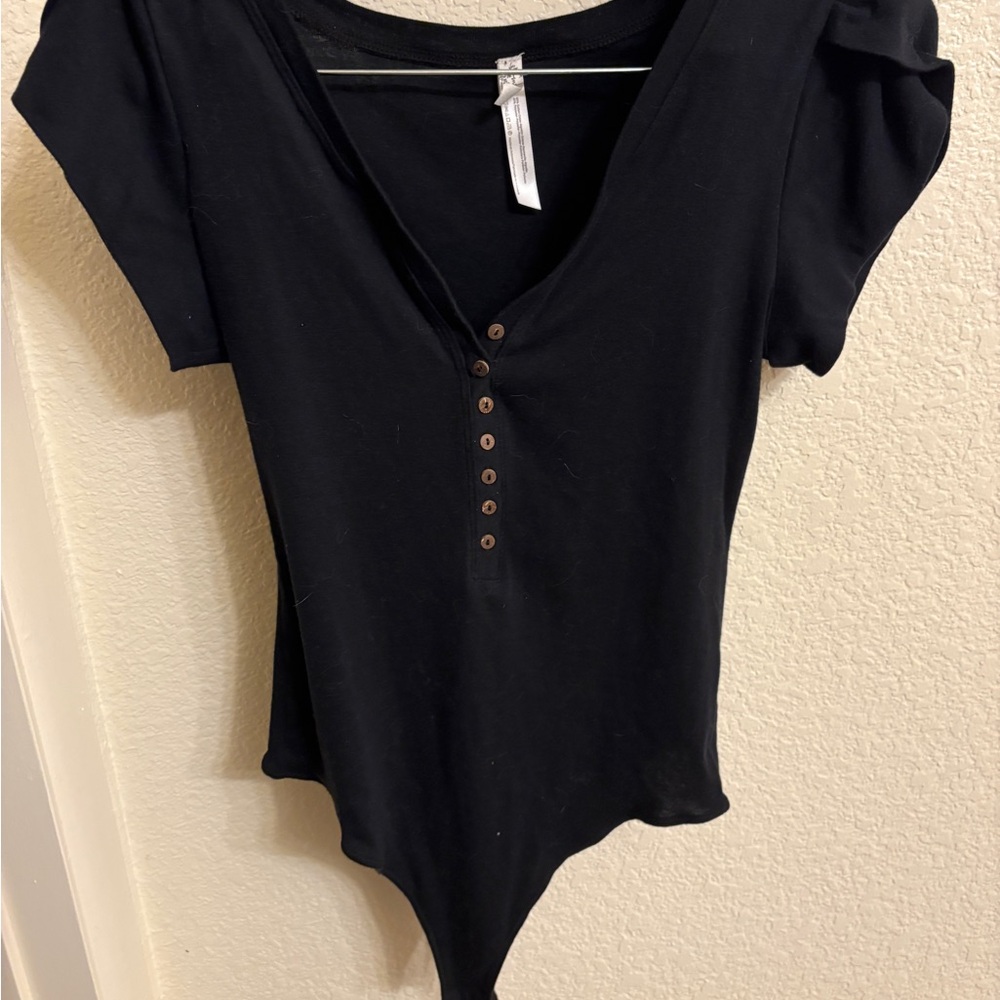 Black Buttoned Women's Top
